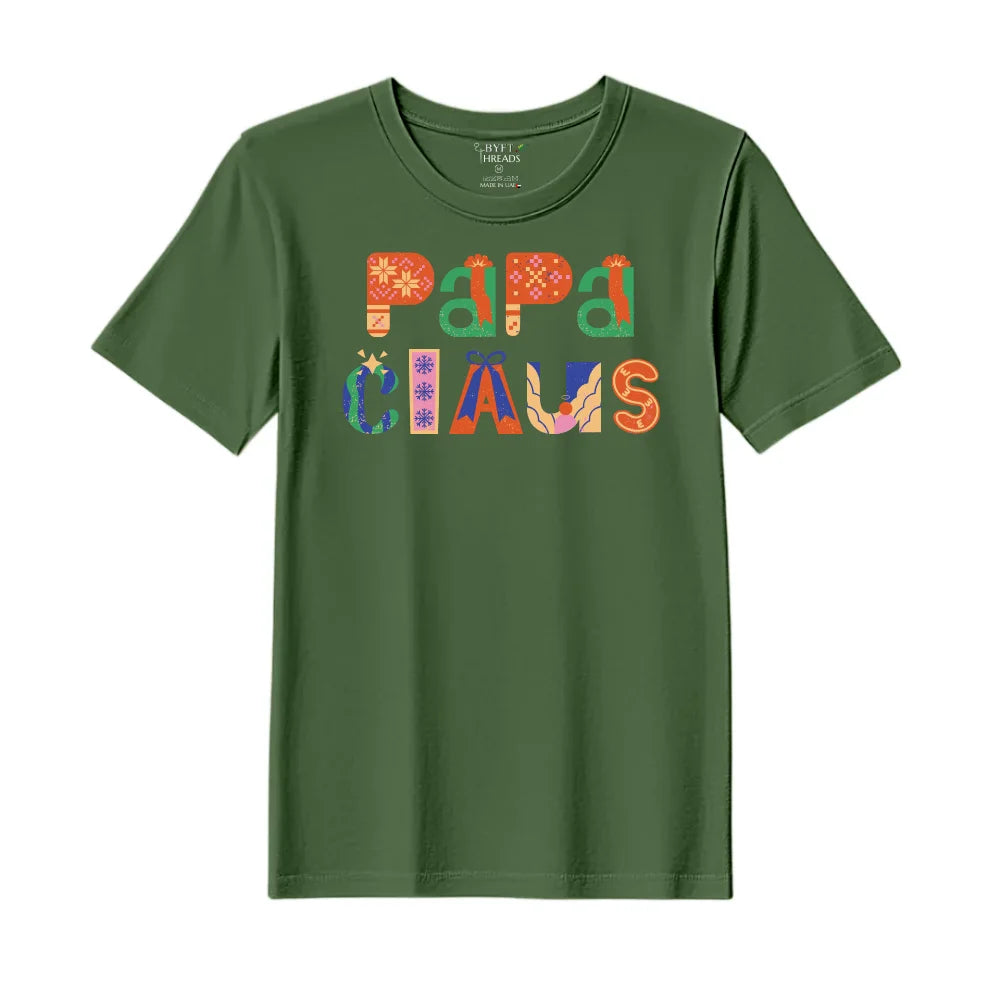 BYFT Threads Printed Christmas - Papa Claus Designed T-Shirts