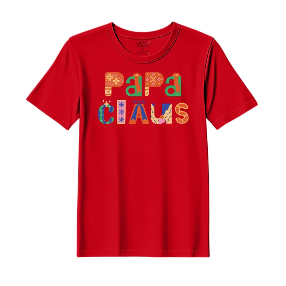 BYFT Threads Printed Christmas - Papa Claus Designed T-Shirts