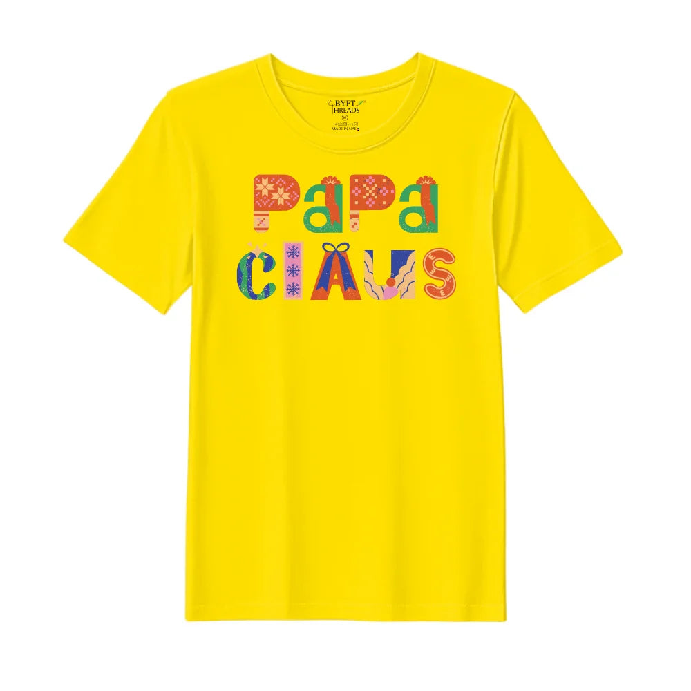 BYFT Threads Printed Christmas - Papa Claus Designed T-Shirts