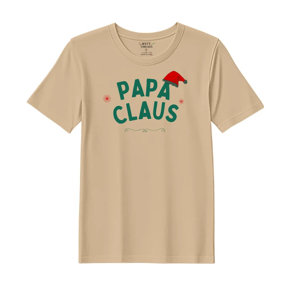 BYFT Threads Printed Christmas - Papa Claus Hat Designed T-Shirts