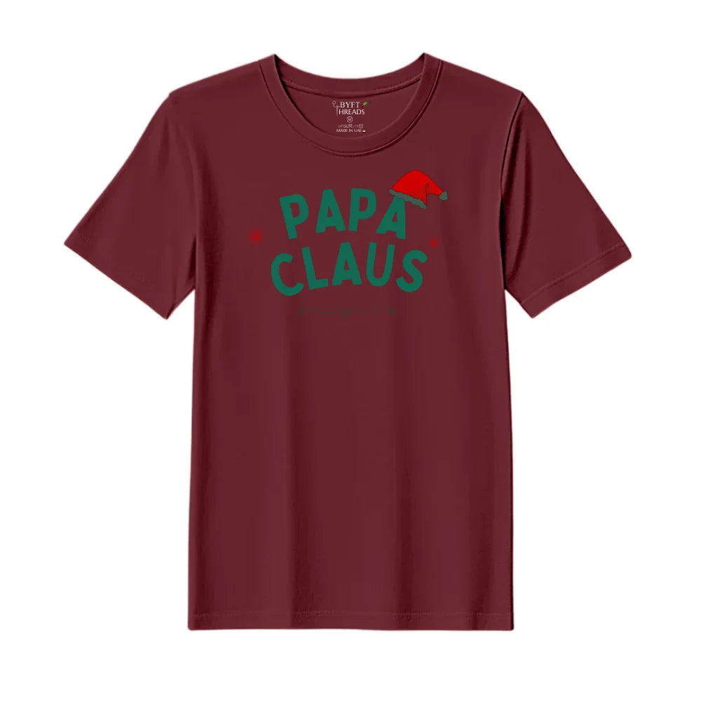 BYFT Threads Printed Christmas - Papa Claus Hat Designed T-Shirts