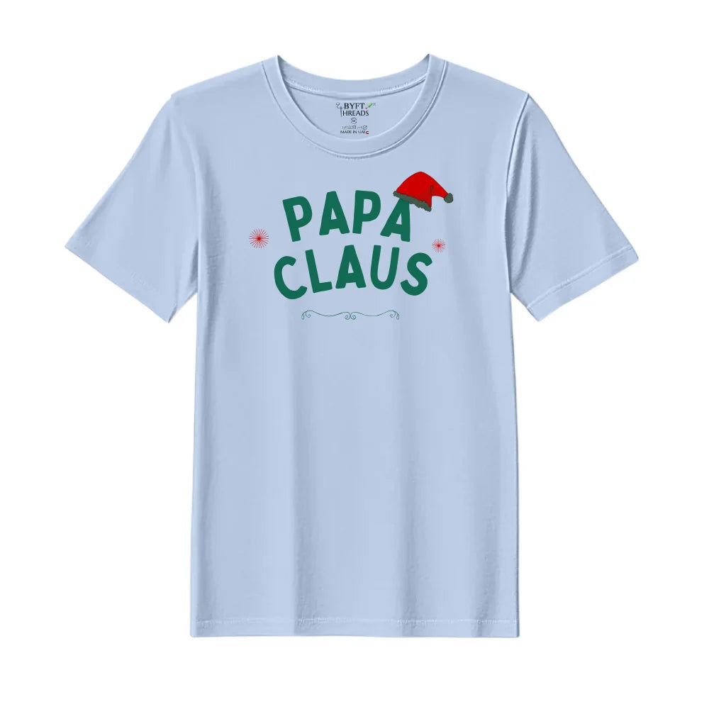 BYFT Threads Printed Christmas - Papa Claus Hat Designed T-Shirts