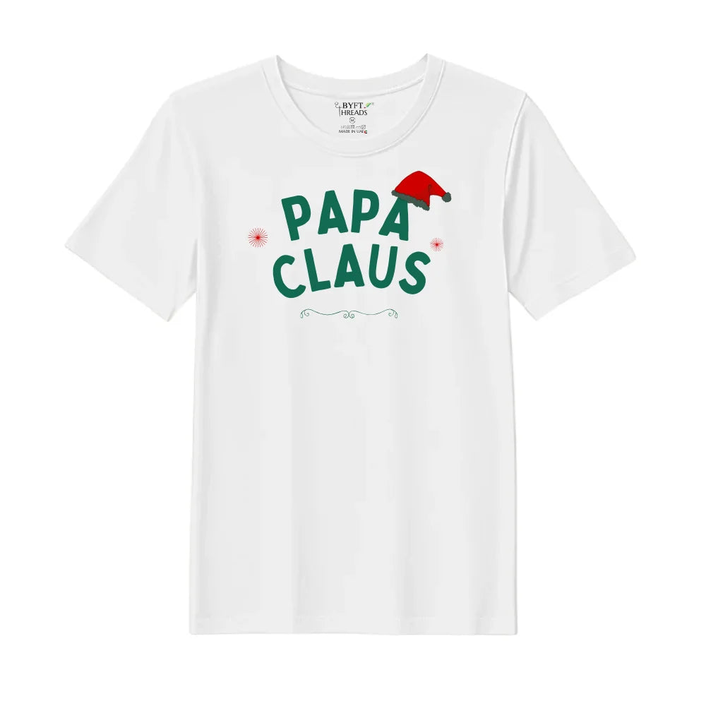 BYFT Threads Printed Christmas - Papa Claus Hat Designed T-Shirts