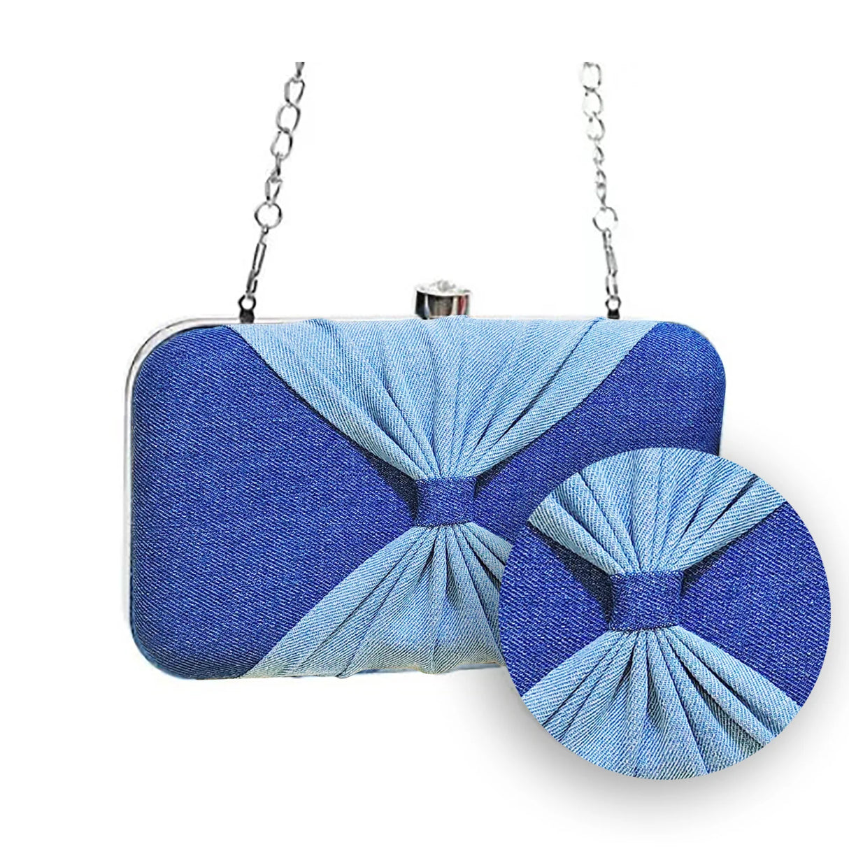 The Purani Jeans Denim Bow Clutch | Handmade Fashion Clutch