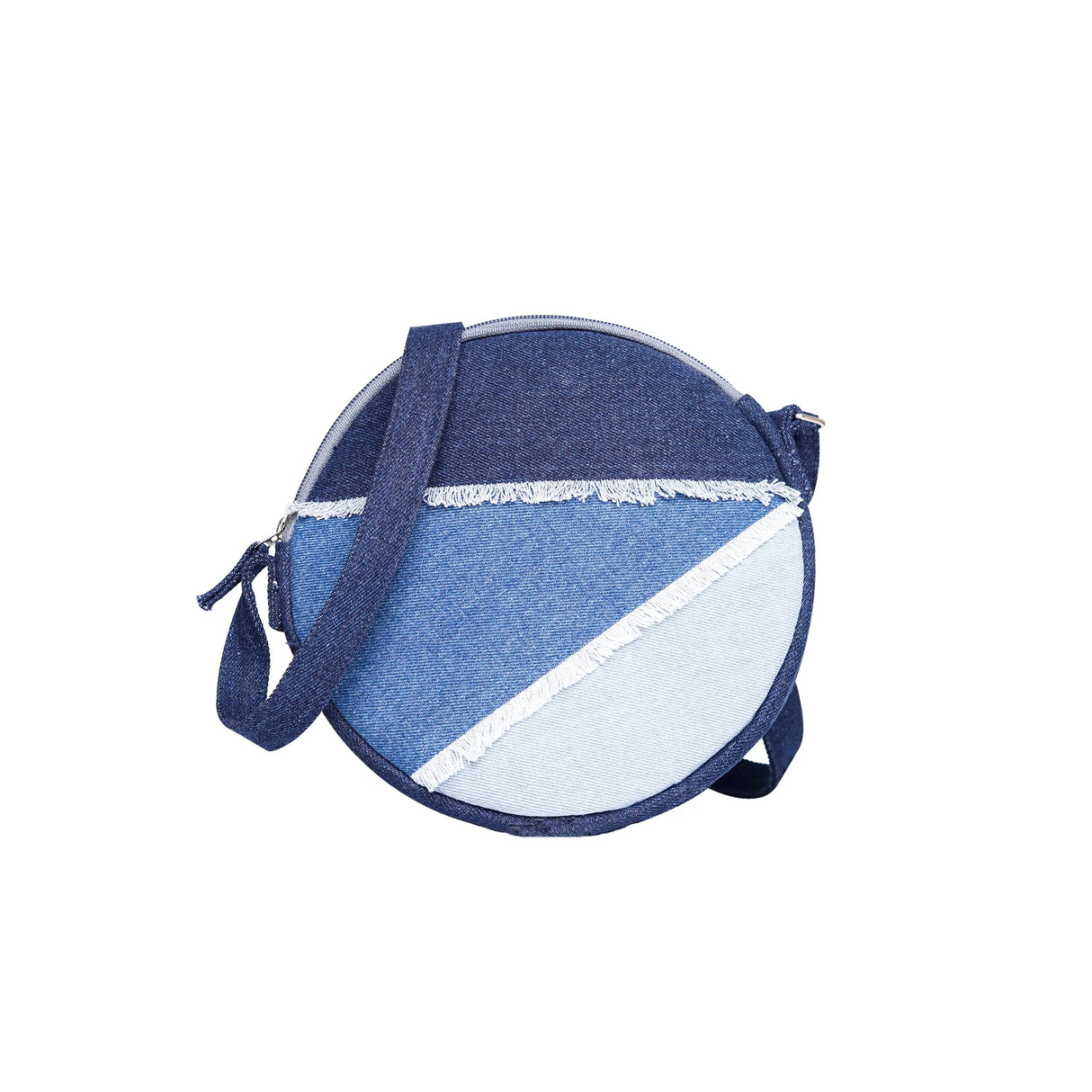 The Purani Jeans Denim Round Sling Bag | Handmade Denim Crossbody Bag