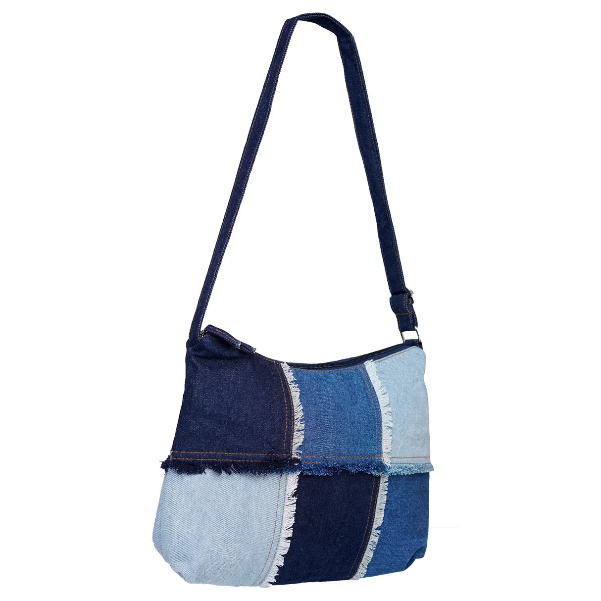The Purani Jeans Square Denim Tote Bag | Blue Denim Handmade Carry Bag
