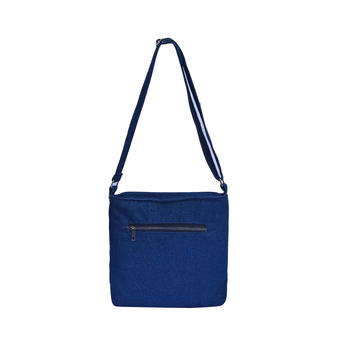 The Purani Jeans Three Shades Denim Tote Bag | Blue Denim Handmade Carry Bag