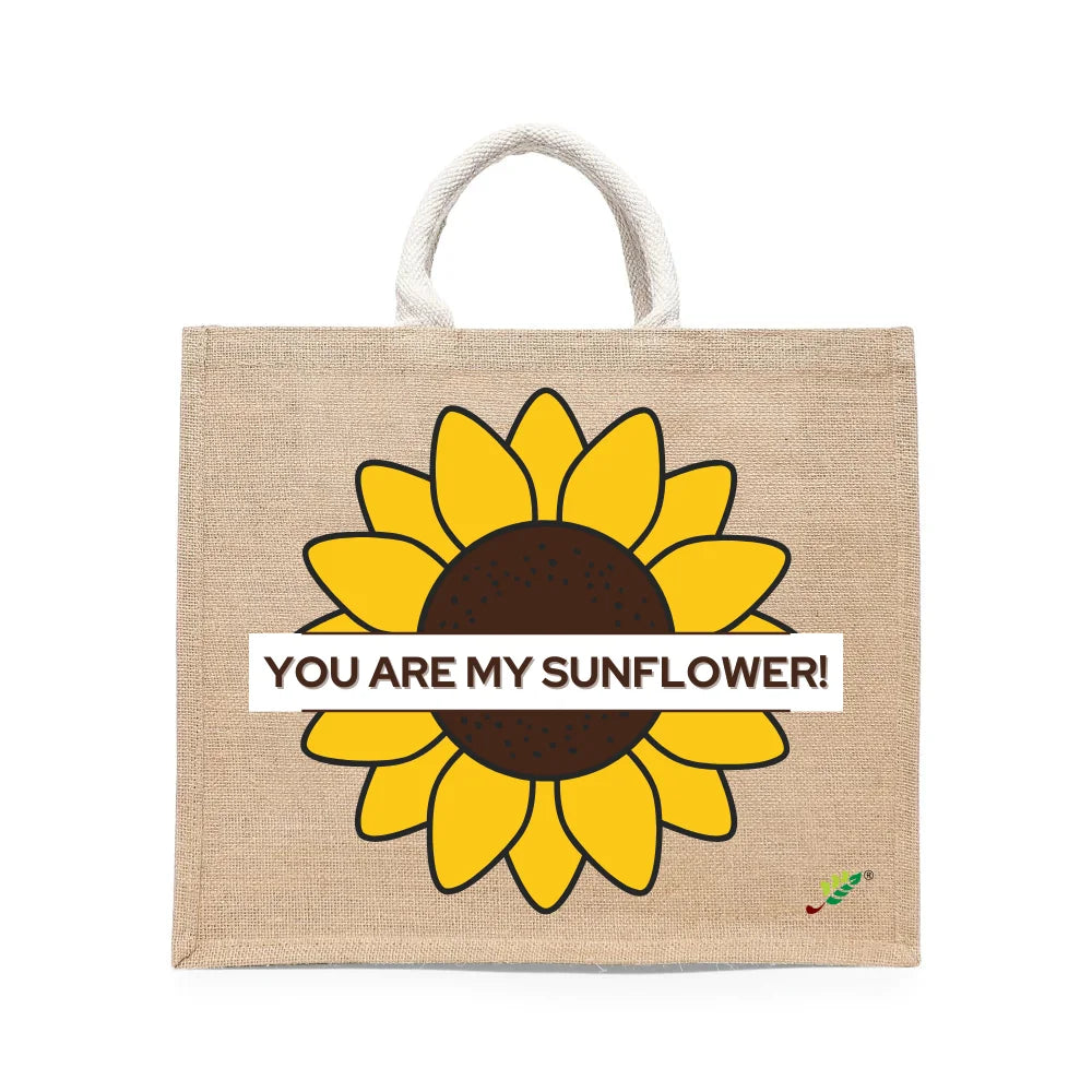 BYFT "You Are My Sunflower" Tote Bag – Bright Floral Graphic Reusable Tote | Eco-Friendly Daily Carry Bag (Set of 1)