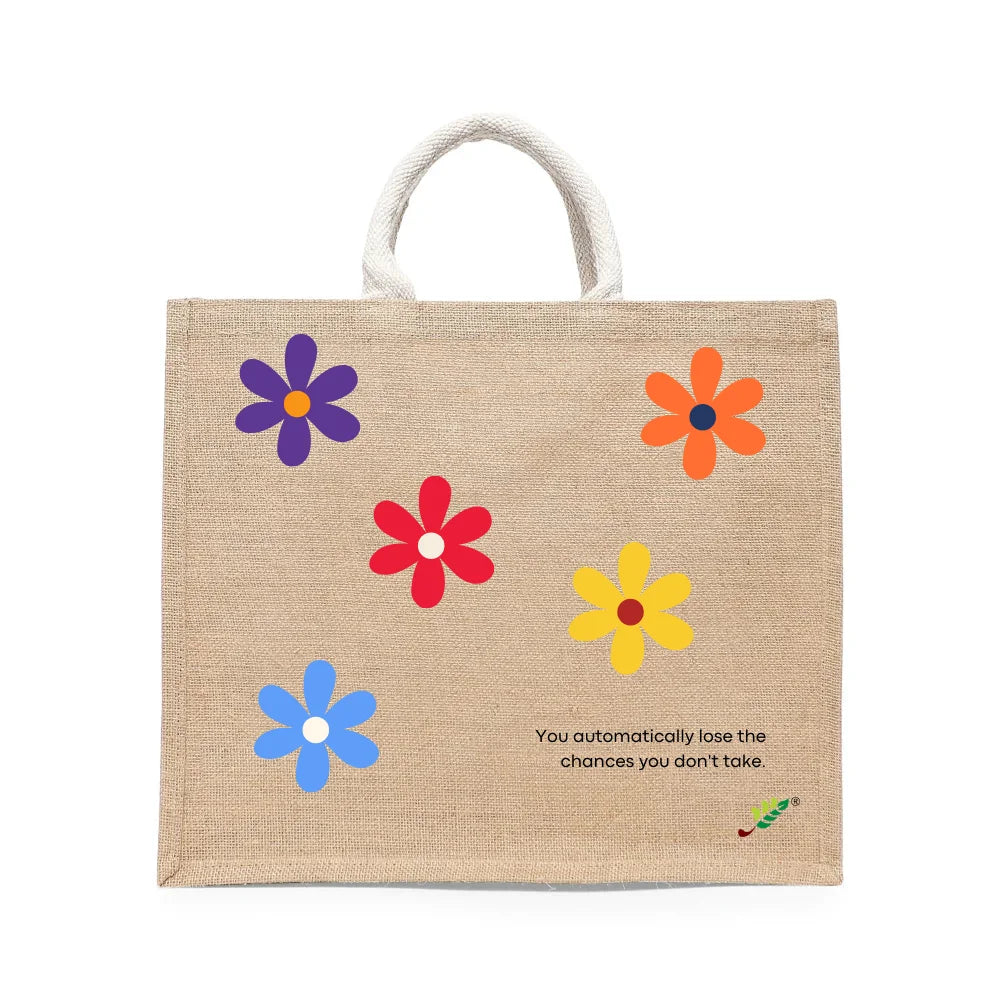BYFT Inspirational Floral Tote Bag – “Bloom” Motivational Printed Tote | Reusable Everyday Carry (Set of 1)