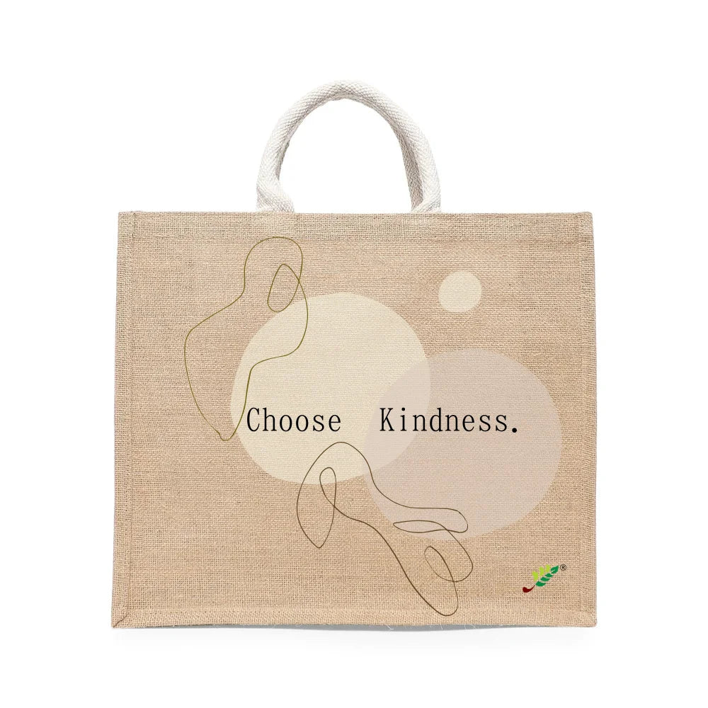 BYFT Minimalist Line Art Tote Bag – “Choose Kindness” Aesthetic Printed Reusable Tote | Eco-Friendly Daily Carry Bag (Set of 1)