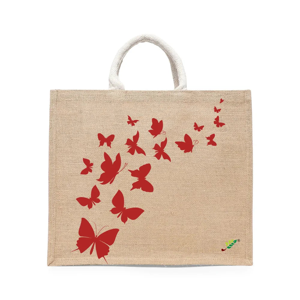 BYFT Artistic Butterfly Tote Bag – Elegant Butterfly Print Reusable Tote | Everyday Carry Bag (Set of 1)