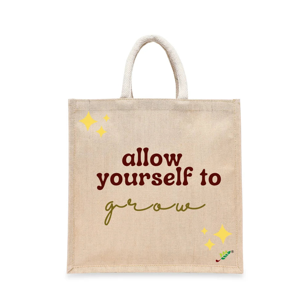 BYFT029811BYFTToteBag-AllowyourselftogrowLaminatedJucoBagWithGussetSetof01-JCTBTS13134