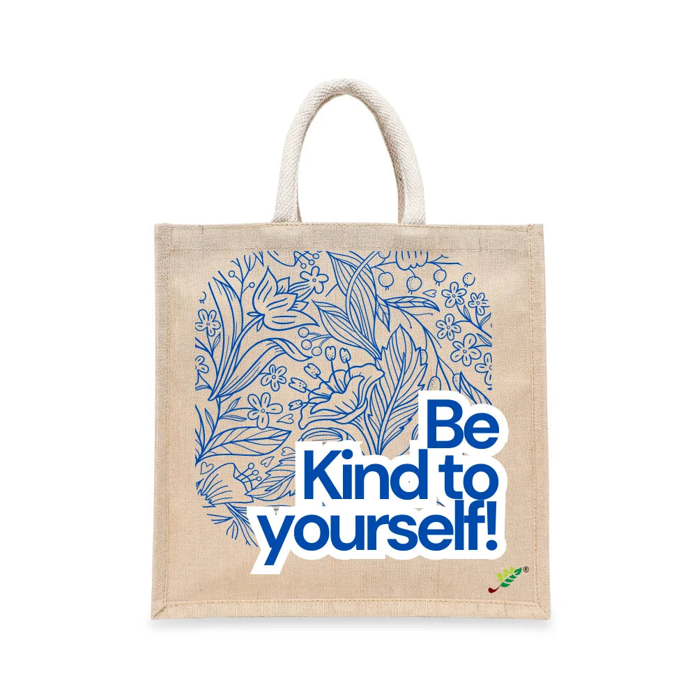 BYFT Motivation Tote Bag "Be Kind to Yourself", Inspirational Printed Tote Reusable Everyday Carry Set of 1