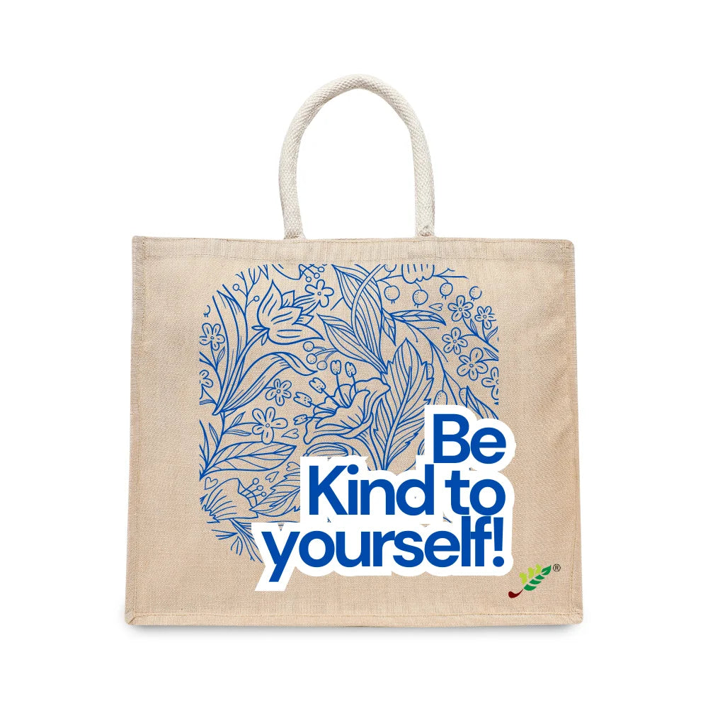BYFT Motivation Tote Bag "Be Kind to Yourself", Inspirational Printed Tote Reusable Everyday Carry Set of 1