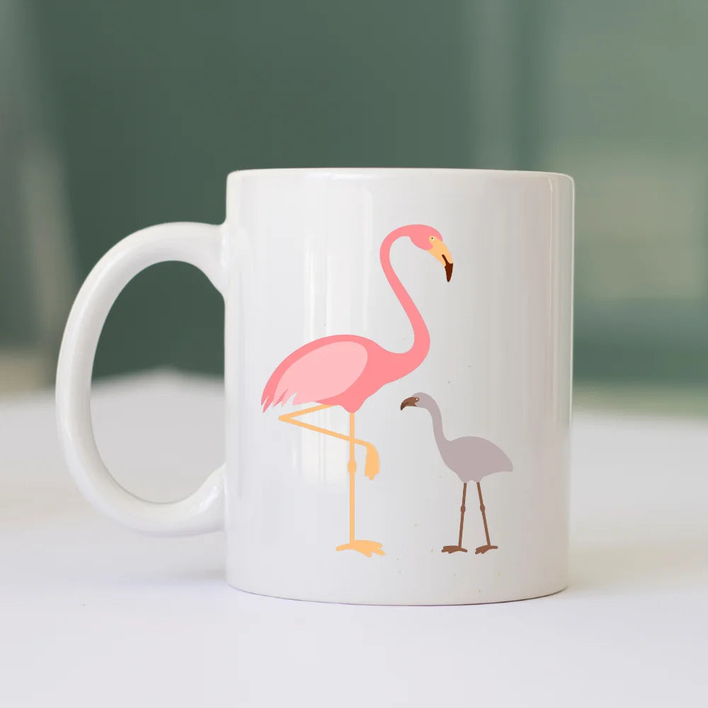 BYFT Printed Mug - Flamingo with Baby Flamingo Design