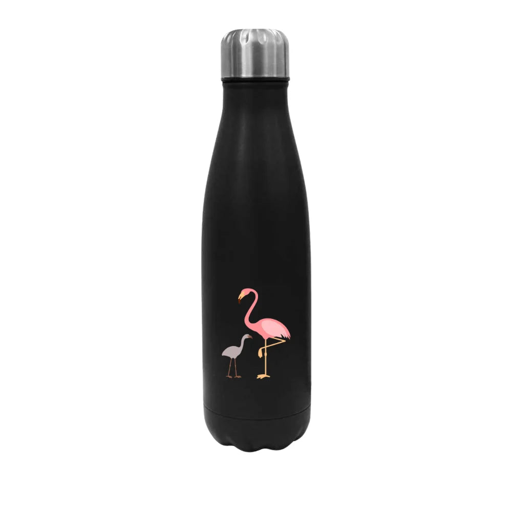 BYFT Imprint Studio - Flamingo with Baby Flamingo Travel Bottle Stainless Steel 500ML - Leakproof, Reusable & Durable