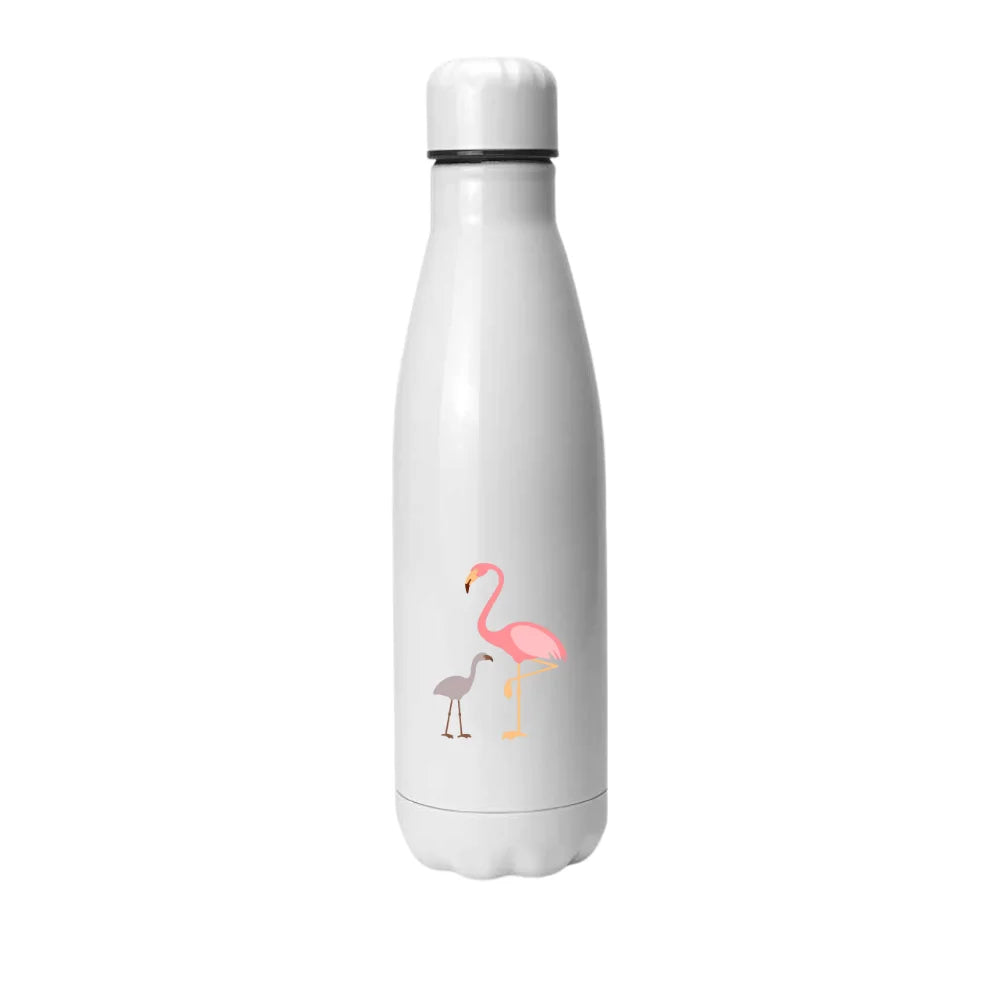 BYFT Imprint Studio - Flamingo with Baby Flamingo Travel Bottle Stainless Steel 500ML - Leakproof, Reusable & Durable