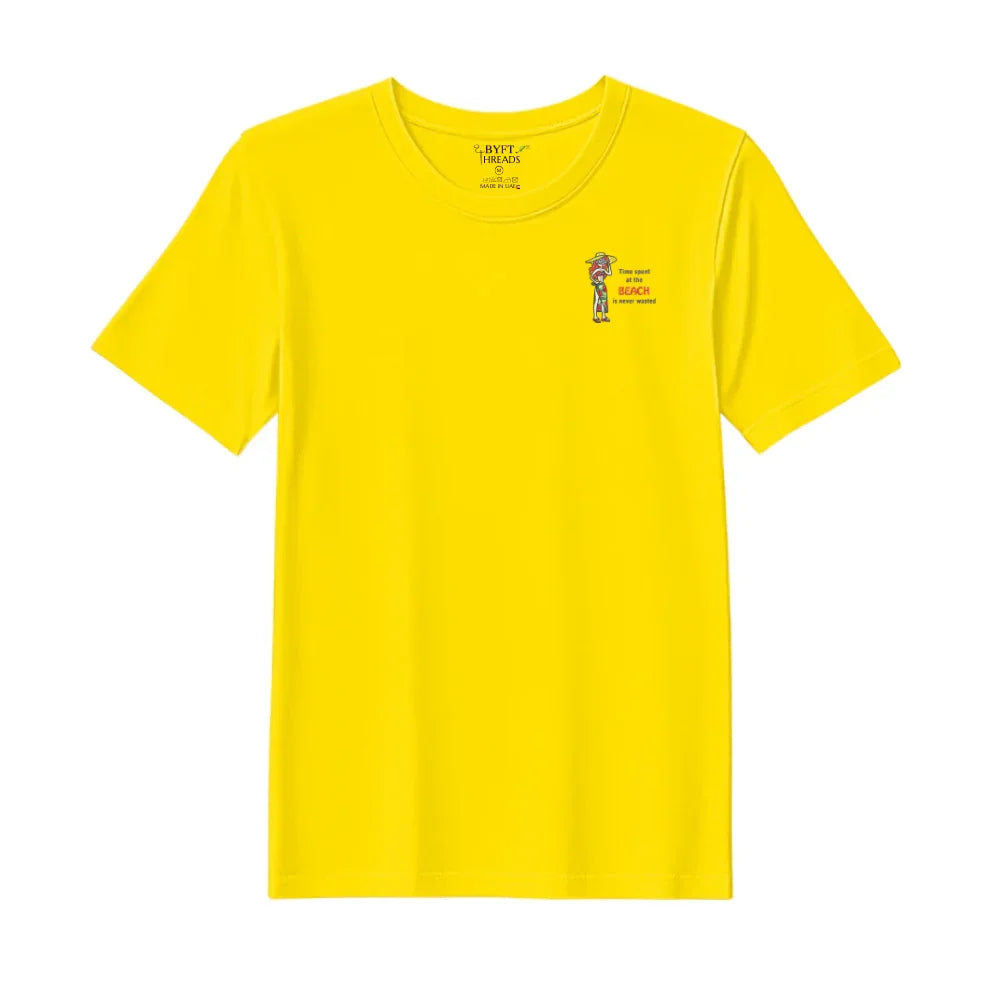 BYFT Threads Embroidered For You T-Shirt - Time Spent at the Beach Design
