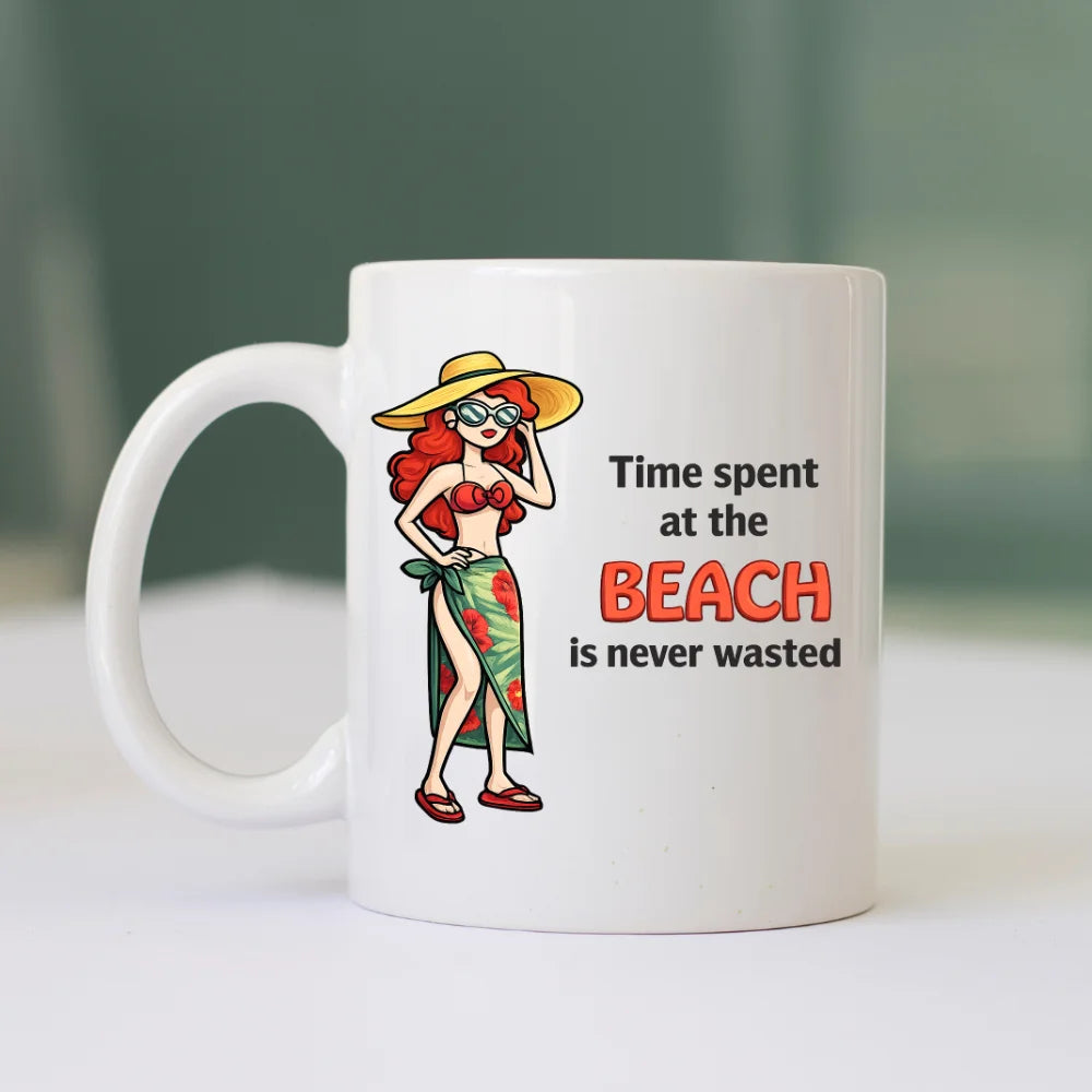 BYFT Printed Mug - Time Spent at the Beach Design