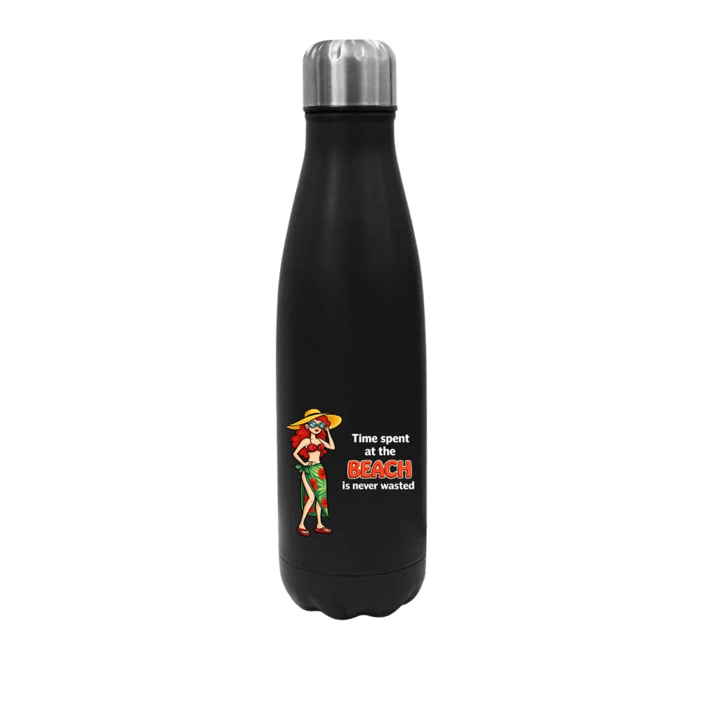 BYFT Imprint Studio - Time Spent at the Beach Travel Bottle Stainless Steel 500ML - Leakproof, Reusable & Durable