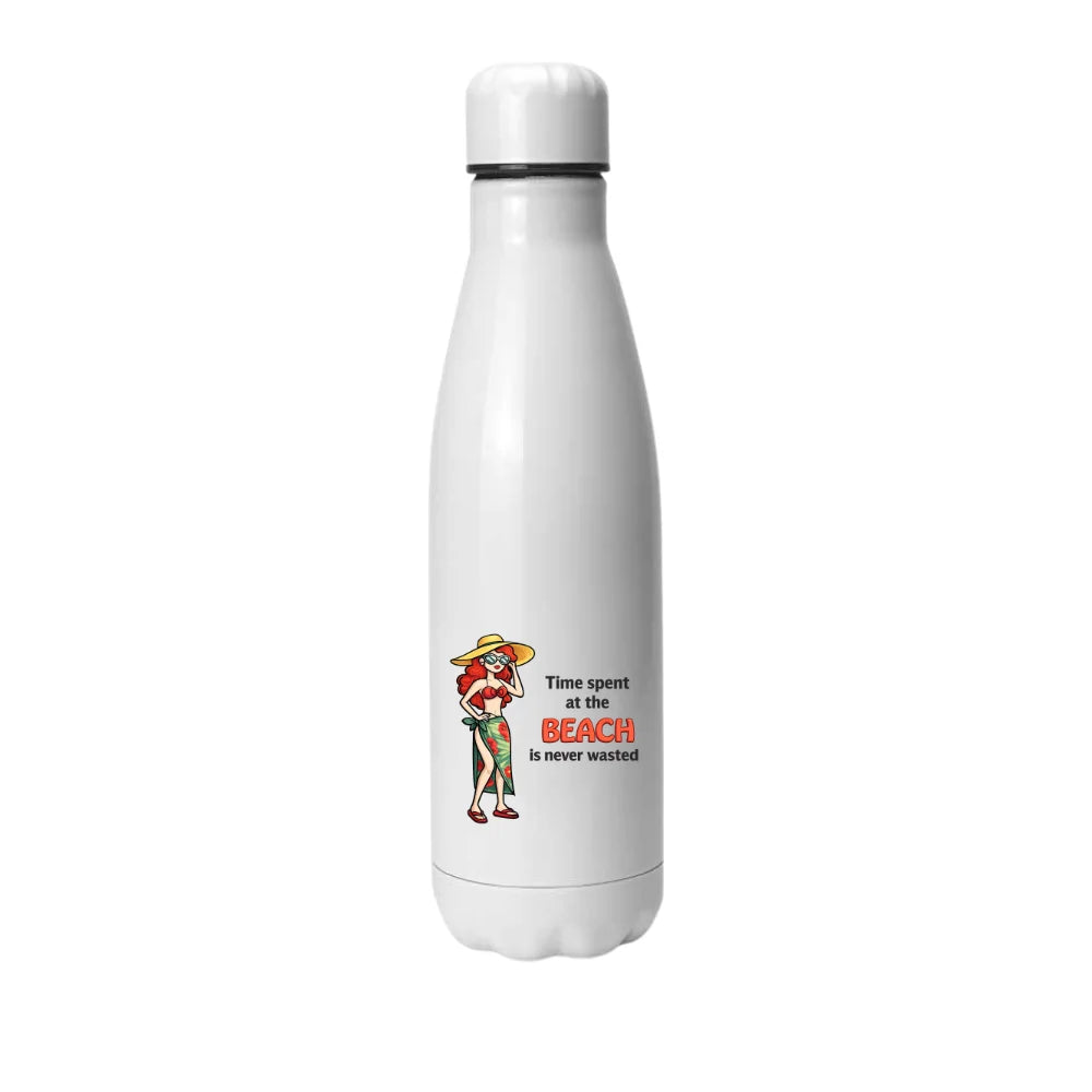 BYFT Imprint Studio - Time Spent at the Beach Travel Bottle Stainless Steel 500ML - Leakproof, Reusable & Durable