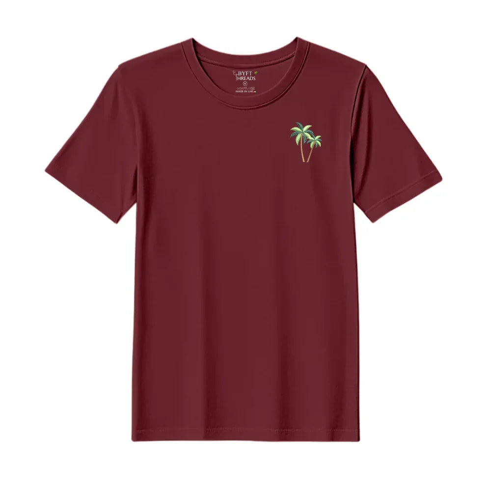 BYFT Threads Embroidered For You T-Shirt - Coconut Tree Design