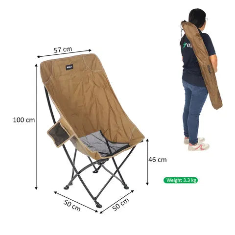 BYFT 1 Piece Comfortable Chair with Cup Holder for Camping (Chair Only)