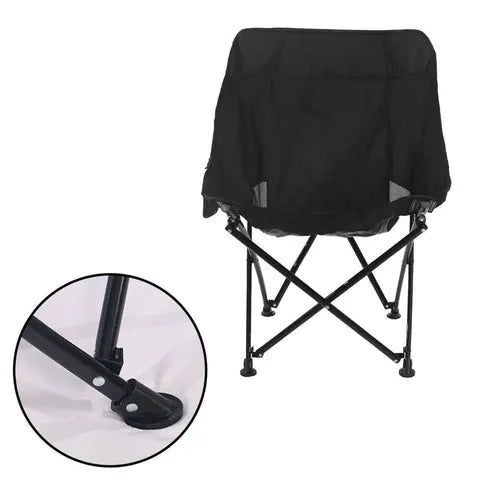 BYFT Comfortable Moon Black Chair with Cup Holder for Camping