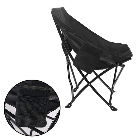 BYFT Comfortable Moon Black Chair with Cup Holder for Camping