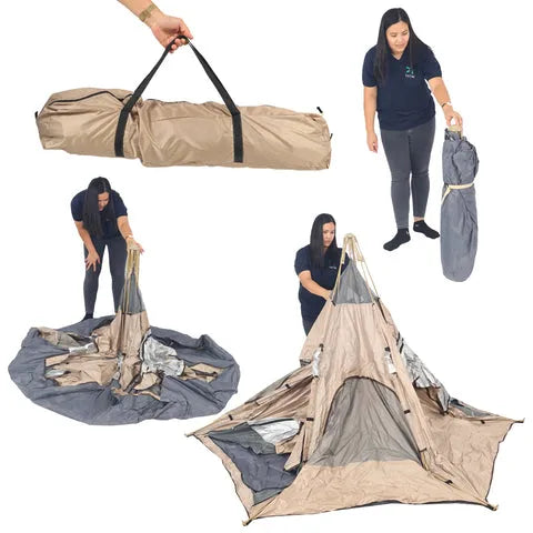 BYFT Cream Pop up Camping Tent with Carry Bag (Tent Only)