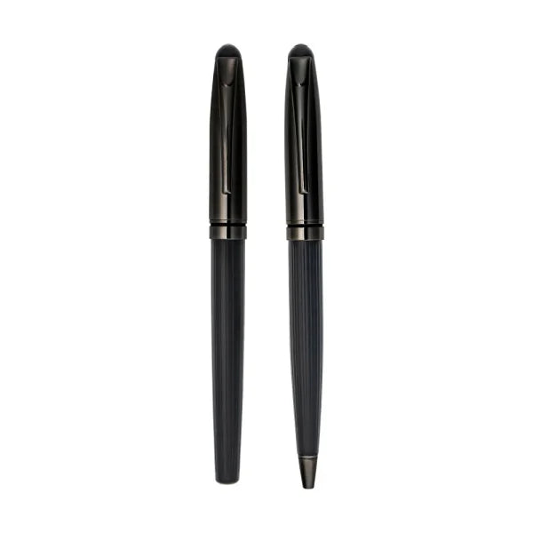 BYFT Black Metal Pen Set with Matte & Glossy Finish in PU Leather Box Set of 01
