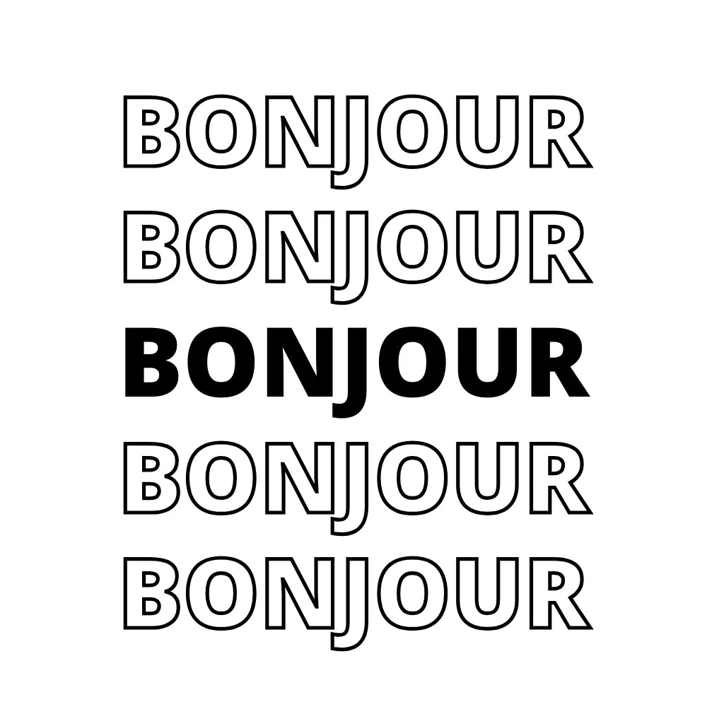 BYFT Typography Tote Bag – “Bonjour” Minimal Text Printed Tote | Reusable Everyday Carry (Set of 1)