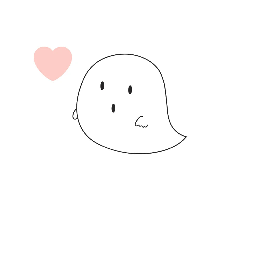 BYFT Cute Illustration Tote Bag – “Boo” Minimal Ghost Printed Tote | Reusable Everyday Carry (Set of 1)