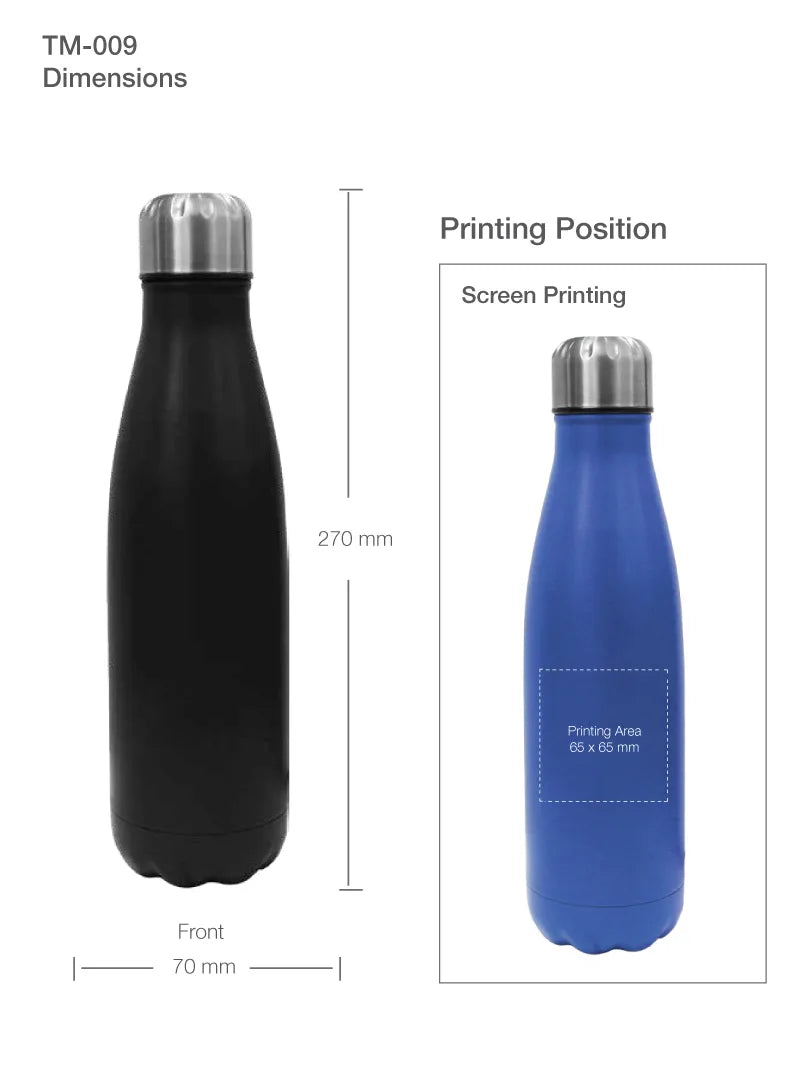 BYFT Travel Bottle Stainless Steel 500ML - Leakproof, Reusable & Durable