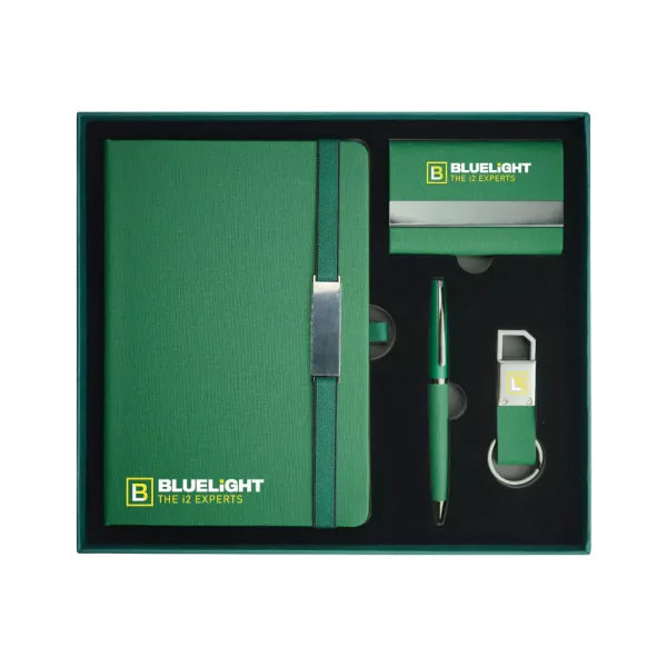 BYFT Office Gift Sets with Notebook, Pen, Card Holder, Keychain - Cork Set of 01