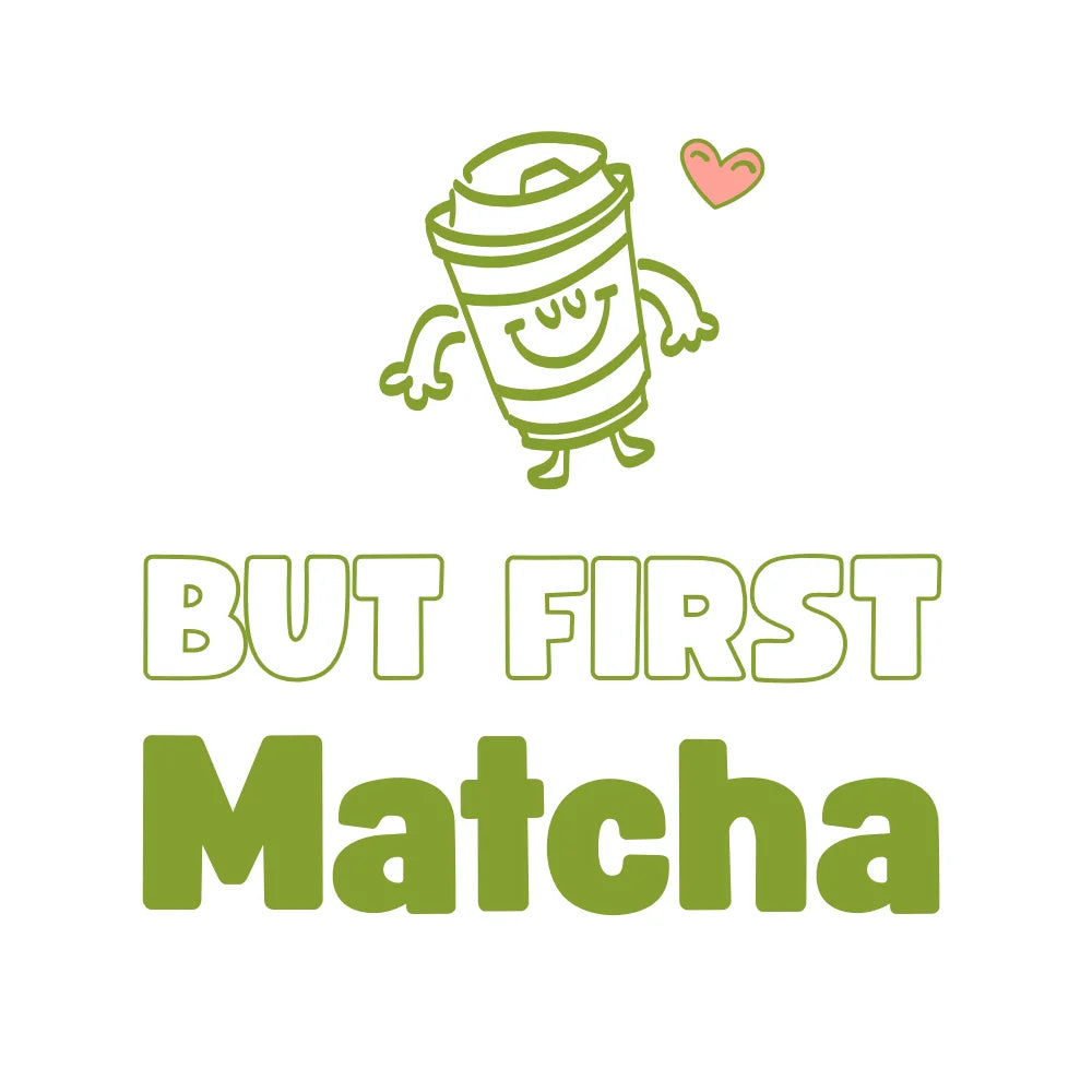BYFT Cute Typography Tote Bag – “But First Matcha” Playful Printed Tote | Reusable Daily Carry (Set of 1)