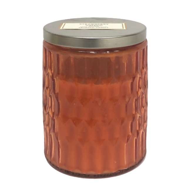 BYFT Colored Jar Scented Candle - Strawberry - Sweet & Fruity Home Fragrance Candle