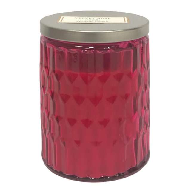 BYFT Colored Jar Scented Candle - Velvet Rose - Elegant Floral Home Fragrance Candle