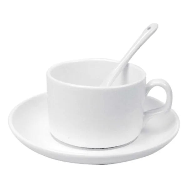 BYFT Ceramic Saucer Teacups with Spoon