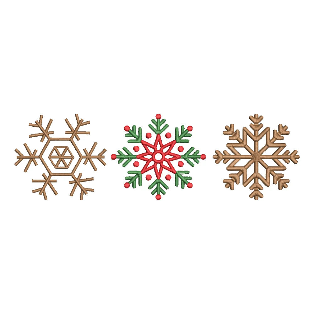 BYFT Embroidered For You Personalised Cotton Towel - Christmas - Snowflakes Trio Design High Quality Embroidery Perfect For Gifting