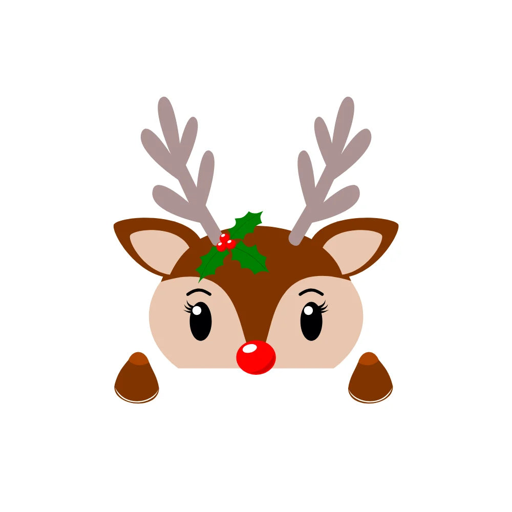 BYFT Threads Printed Christmas - Christmas Deer Face Designed T-Shirts