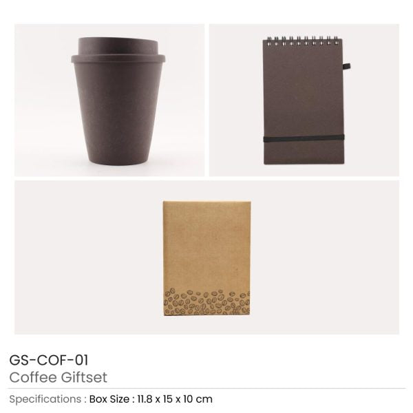 BYFT Coffee Gift Sets with Cup, Notepad, and Pen Set of 01