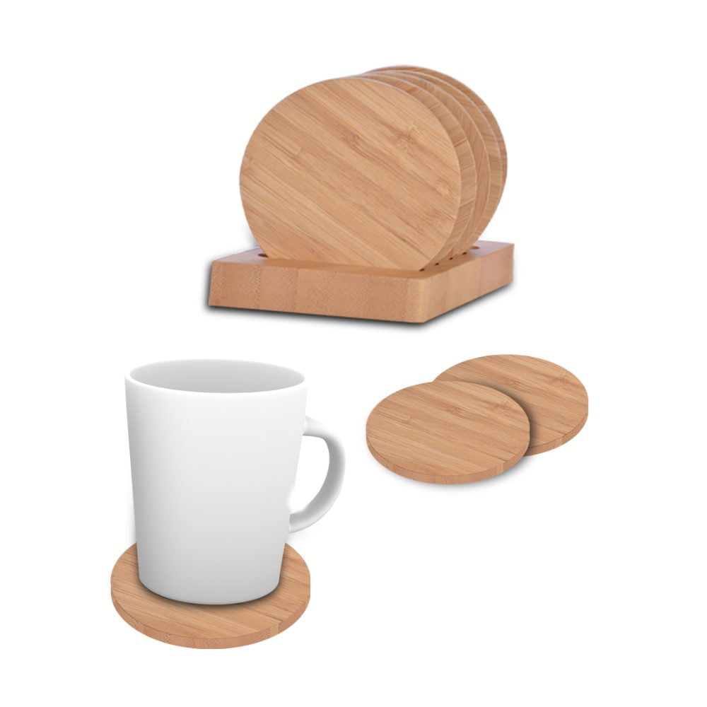 BYFT Bamboo Coaster 5 Pcs Set