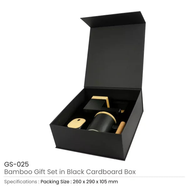 BYFT Bamboo Gift Sets in Black Cardboard Box Set of 01