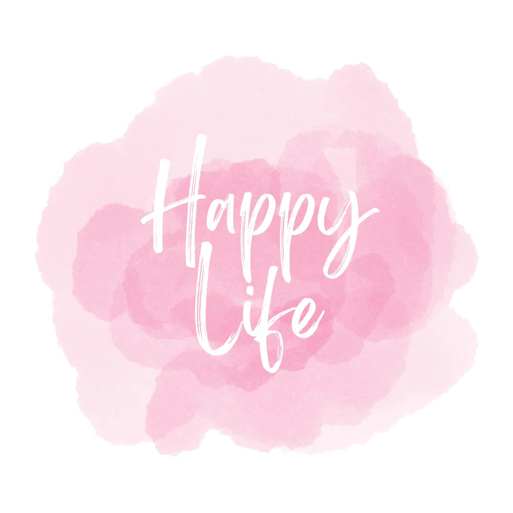 BYFT Aesthetic Lifestyle Tote Bag – “Happy Life” Printed Reusable Tote | Eco-Friendly Daily Carry Bag (Set of 1)