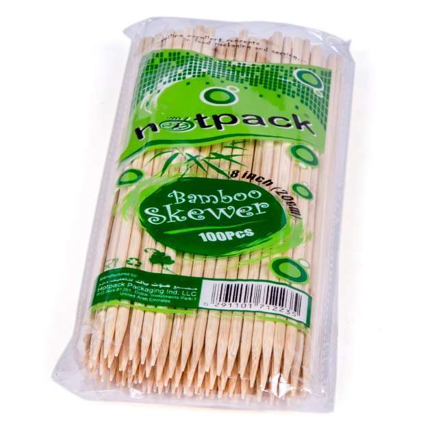 Hotpack Bamboo Skewers - 100 Pcs | BBQ & Grill Stick