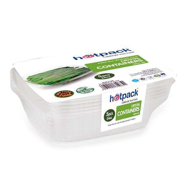 Hotpack Crystal Clear Container - 5 Pcs | PET Transparent Food Box