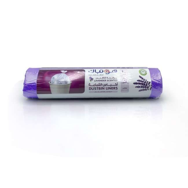 Hotpack Lavender Scented Bin Liners 45 x 55 Cm - 50 Pcs | Fragrant Garbage Bags