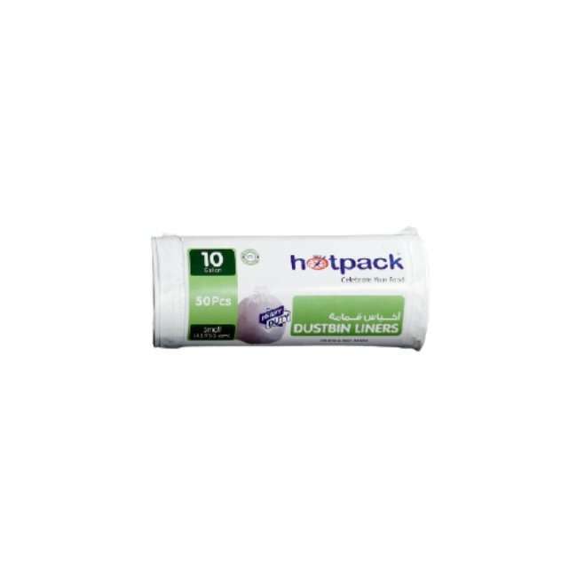 Hotpack White Dustbin Liners Roll 45 x 55 Cm - 50 Pcs | Trash Disposal Bags