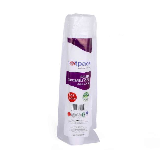 Hotpack Foam Cups - 25 Pcs | Disposable Coffee Cup